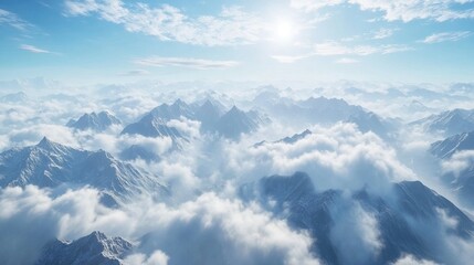 Fototapeta premium Panoramic view of the mountains / A panoramic view on Alps winter mountains