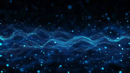 Naklejka premium A blue background with a lot of lines and dots