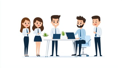 Dynamic Business Professionals in Smart Attire Engaged in Collaborative Startup Environment