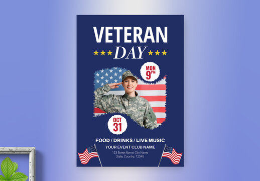 National Veterans Day Event Party Flyer Design Template