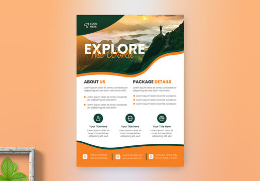 Travel Agency Promotional Flyer Design Template