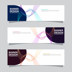 Vector set of landscape banner background design concept. Colorful background business layout template