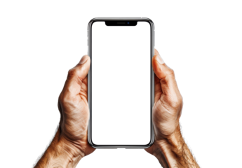 Phone in Hand with Transparent Background