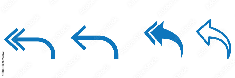 Poster reply, reply all and forward, forward all vector icons in line style design for website, app, ui, is