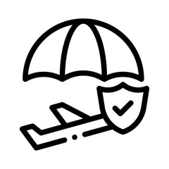 travel insurance line icon