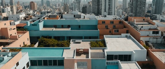Fototapeta premium urban rooftop view aesthetic background