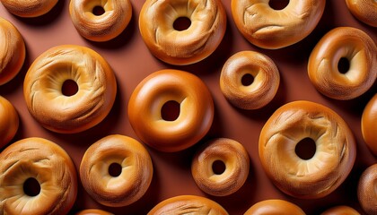 Fototapeta premium bagel repeated pattern 