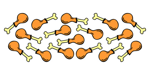 Banner, chicken legs on a white background