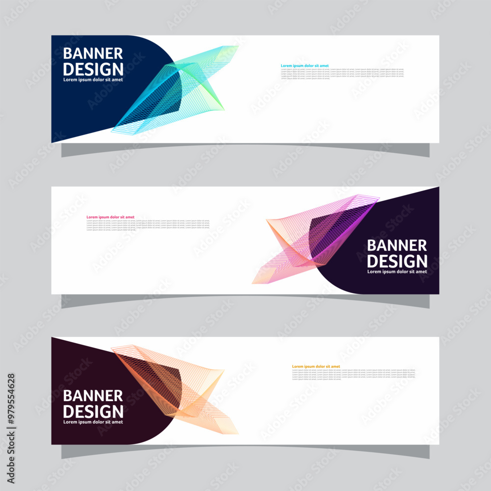 Canvas Prints vector set of landscape banner background design concept. colorful background business layout templa
