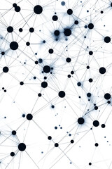 A black and white image of many dots that are connected to each other