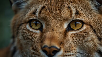 Close-up of a European Lynx’s eyes and nose.