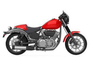 Obraz premium Red Motorcycle isolated on white background
