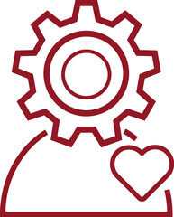friendly ai recommendation robot love heart gears person composed of gears robot love personalized recommendation icon favorite artificial intelligence