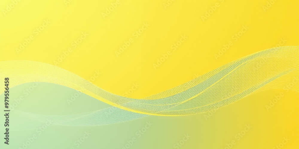 Wall mural Abstract yellow and green wave background.