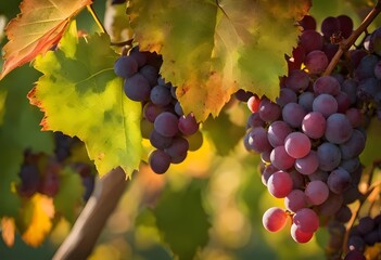 Fototapeta premium Tasty Grapes in Autumn with Juicy Texture, Ideal for Fruit-Themed Recipes and Seasonal Displays