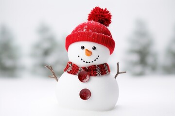 Fototapeta premium Snowman christmas winter white.