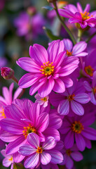 A vibrant cluster of pink flowers showcasing bold colors and intricate details, ideal for a lively phone wallpaper.
