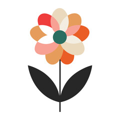 Vibrant floral vector over white background, perfect for decorative and nature-inspired artwork.