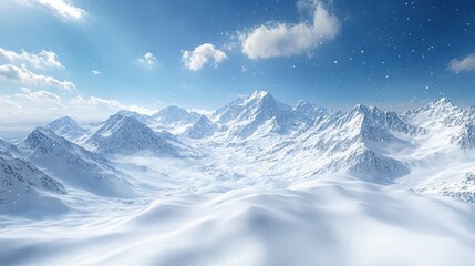 Winter mountain fir forest snowy panorama
