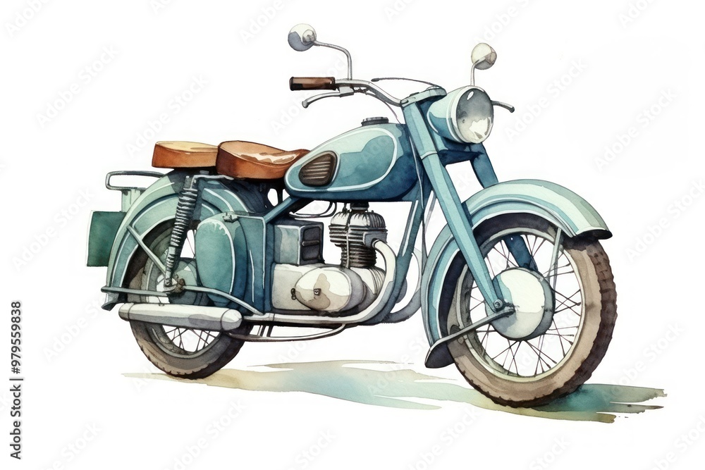 Poster Classic motorcycle vehicle vespa wheel.