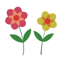 Vibrant floral vector over white background, perfect for decorative and nature-inspired artwork.