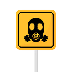 Radiation sign icon. Flat style. Vector icon.