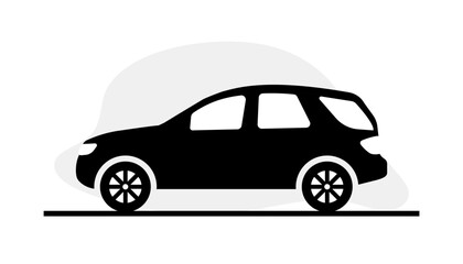 Car icon. Silhouette style. Vector icon.