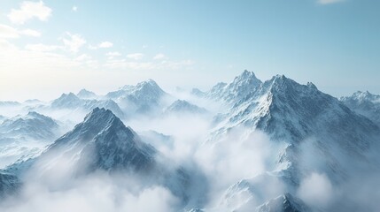 Winter mountain fir forest snowy panorama
