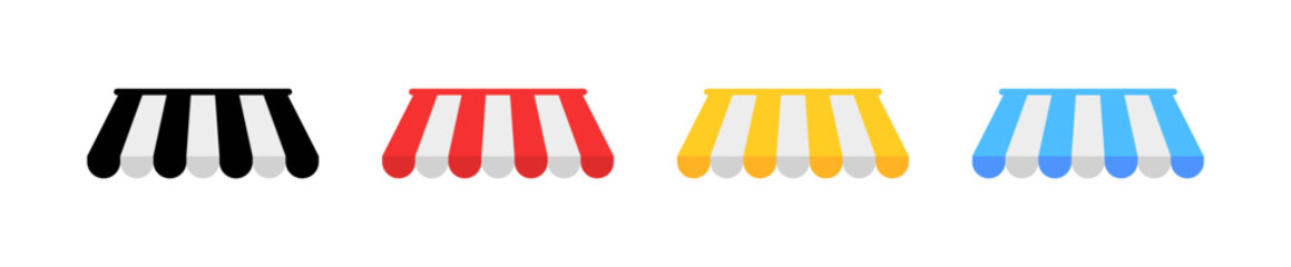 Store roof set icons. Flat style. Vector icons.