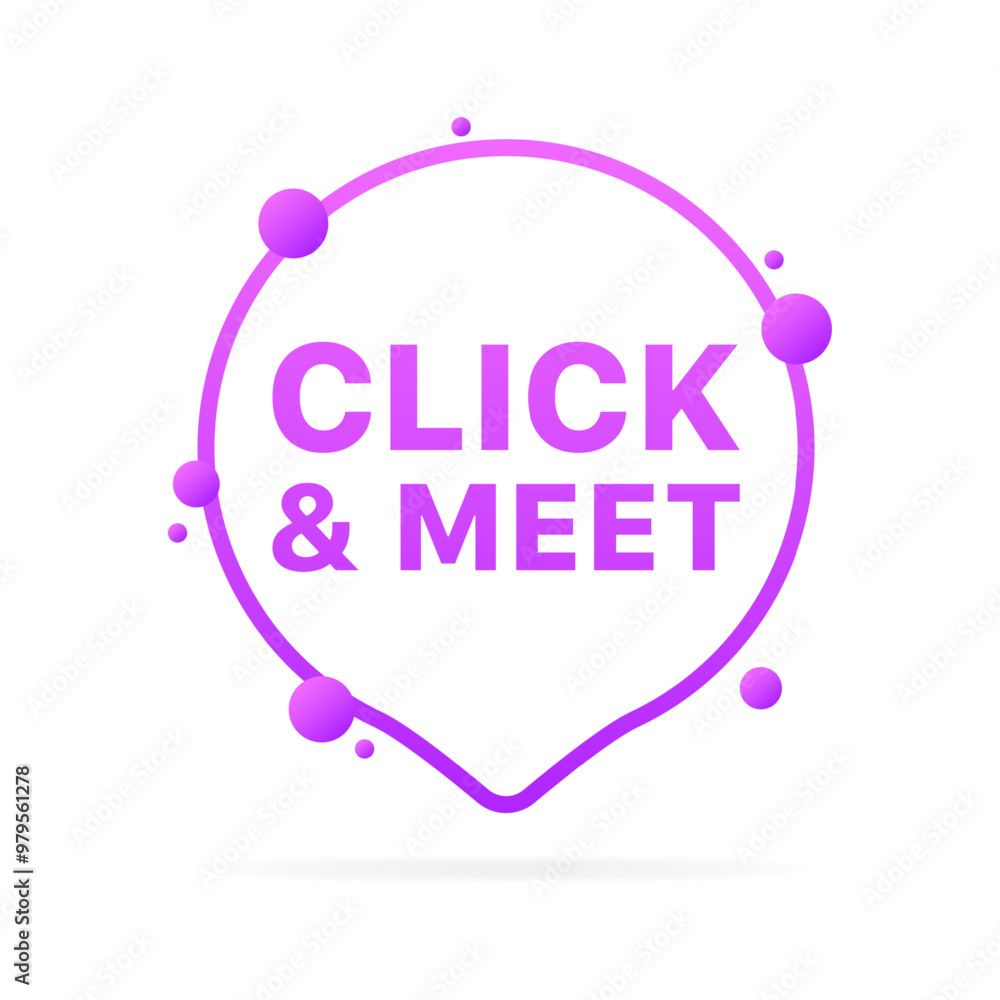 Poster click and meet message icon. flat style. vector icon.