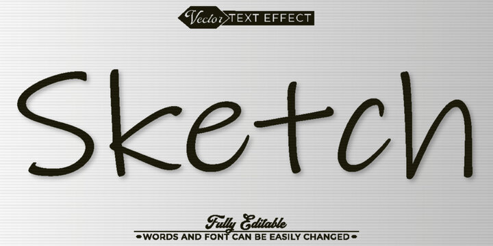 Pencil Drawing Sketch Editable Text Effect Template