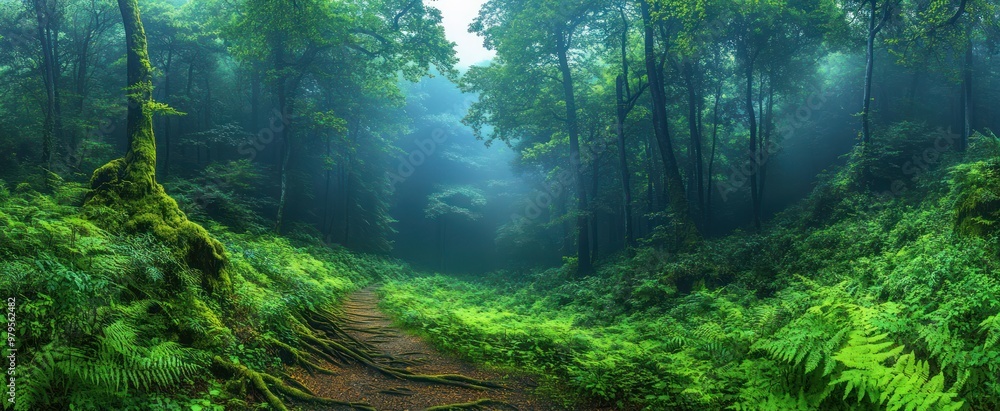 Poster mystical forest path