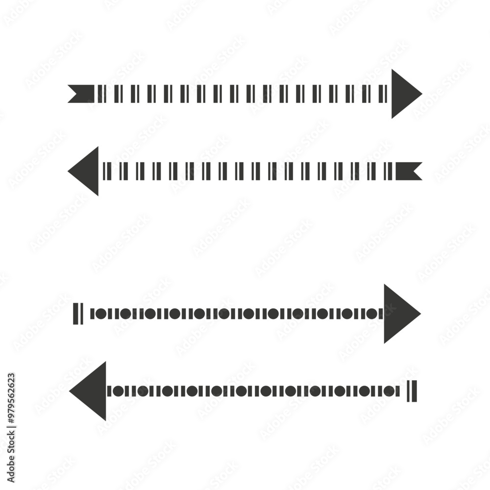 Poster abstract arrows with dashed lines. geometric direction symbols. minimalist vector design. navigation