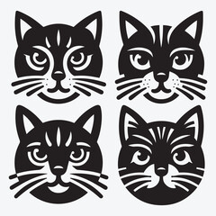 Fototapeta premium Cat Silhouette Bundle Clip Art Vector Illustration for Animal Lovers