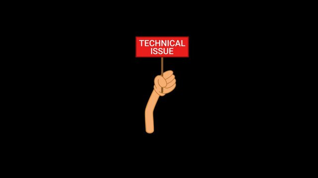 Technical Issue Red Signboard Animation
