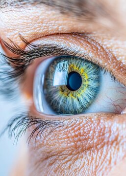Close-up of an eye chart being pointed to during a vision test, eye exam, visual health checkup