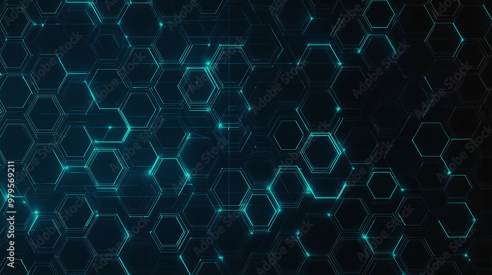 Canvas Prints a colorful background with many hexagons in blue and pink