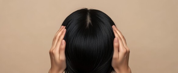 Fototapeta premium The Hair and Hands Closeup