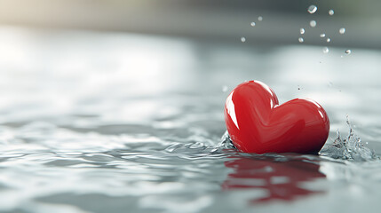 Floodwater parted by a giant heart symbol charity social impact