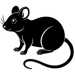 Fototapeta premium Mouse illustration in black and white style for wildlife and pet concepts
