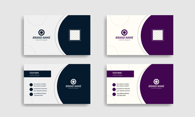 Modern navy blue and purple business card design. Modern business card template simple card abstract creative - Vector