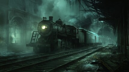 .Horror halloween haunted house in creepy night forest.
