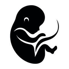Embryo baby logo template. Child in the womb and pregnancy, pregnant, vector design. vector illustration