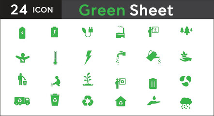 Green economy icon set