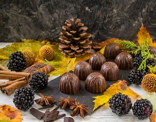 Herbstliche Schokoladenpralinen
