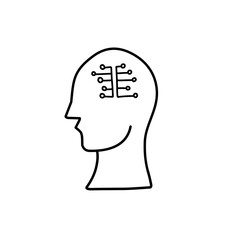 head icon with elements inside