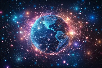 Obraz premium One World, One Network, Digital Inclusion and Equity