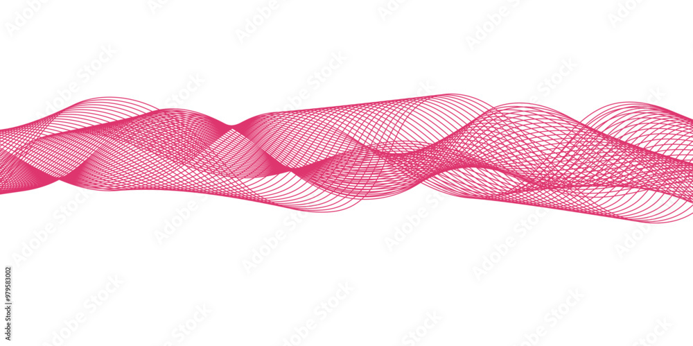 Poster abstract pink color wave element for design. digital frequency track equalizer. stylized line art ba