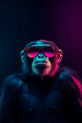 Cool chimp with sunglasses