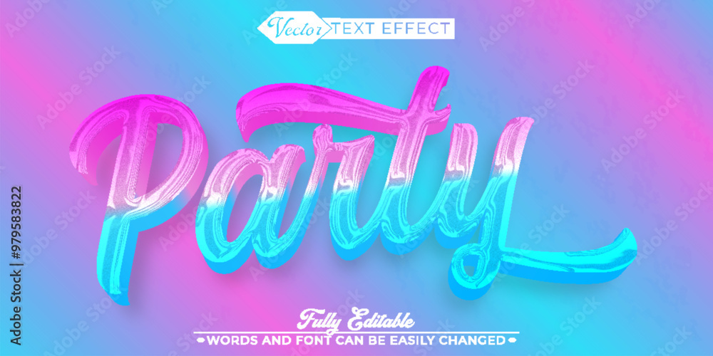 Wall mural shiny party hard vector editable text effect template